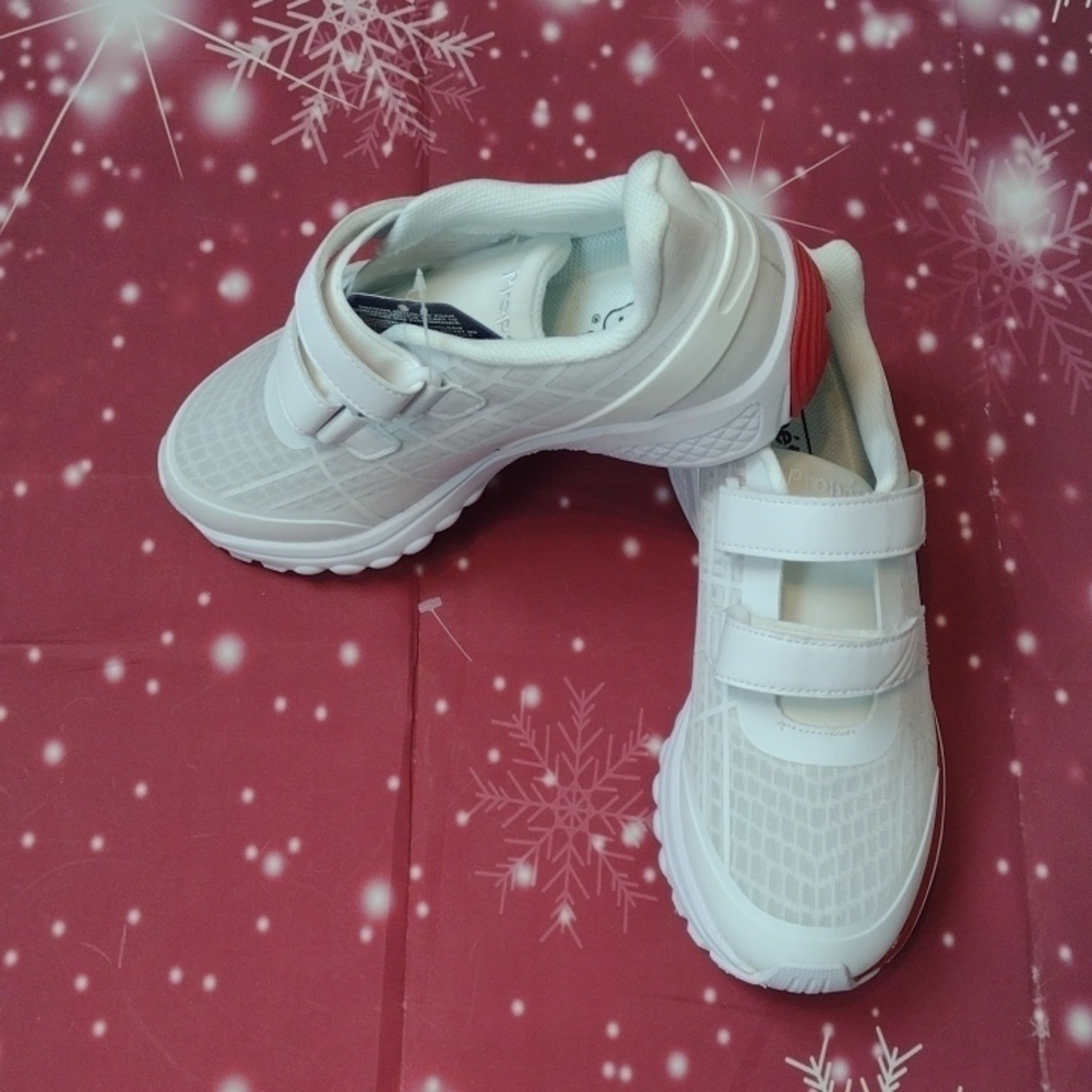 PROPET Velcro strap ortholite technology shoes white red size 7 W(D)